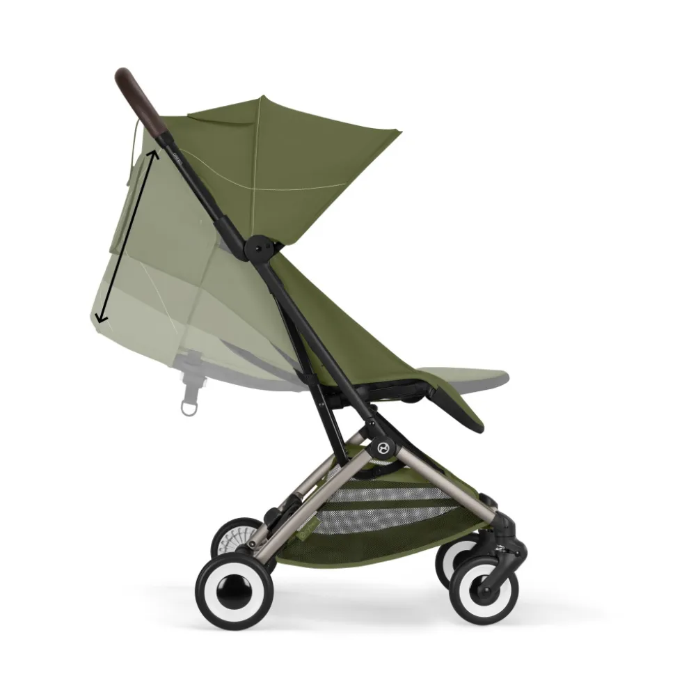 Poussette duo orfeo 3 compacte moss green avec siège auto aton b2 i-size