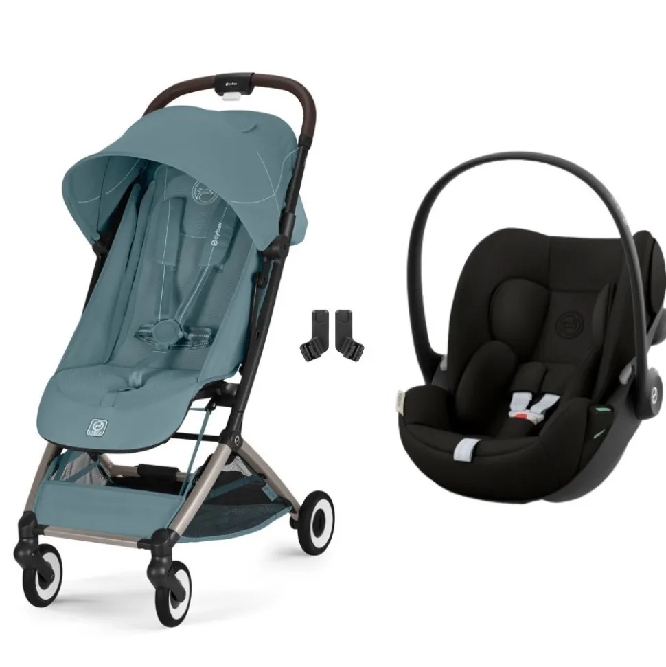 Poussette duo orfeo 3 compacte stormy blue avec siège auto cloud g i-size