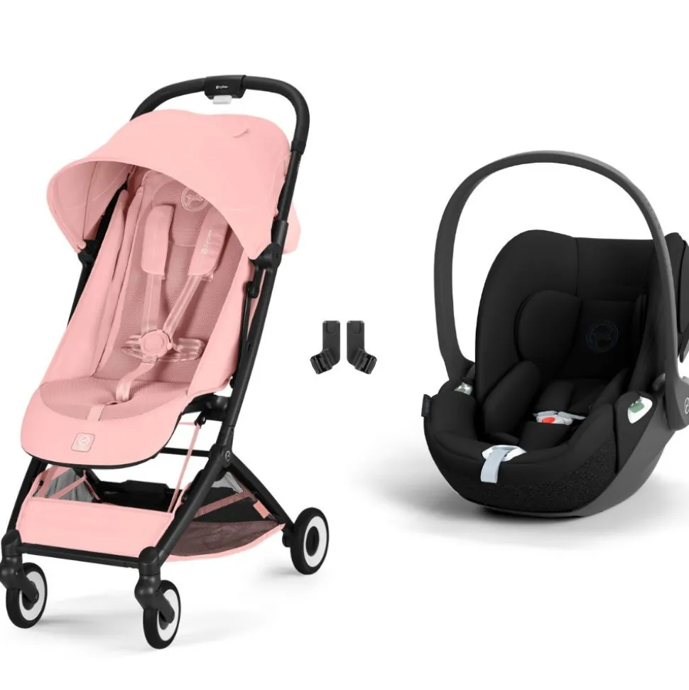 Poussette duo orfeo 3 compacte candy pink avec siège auto cloud t i-size