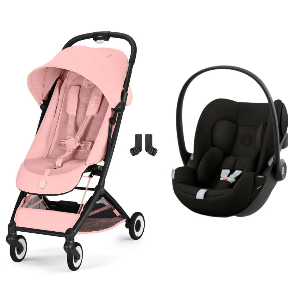 Poussette duo orfeo 3 compacte candy pink avec siège auto cloud g i-size