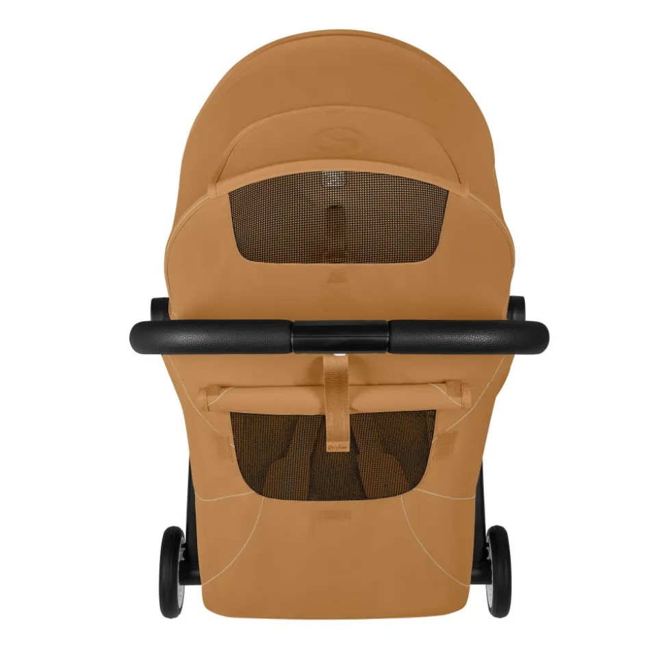 Poussette duo orfeo 3 compacte cinnamon yellow avec siège auto aton b2 i-size