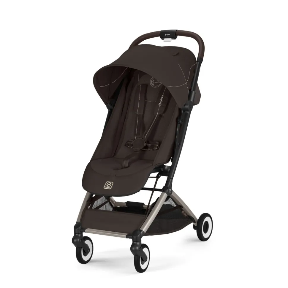 Poussette duo orfeo 3 compacte chocolate brown avec siège auto aton b2 i-size