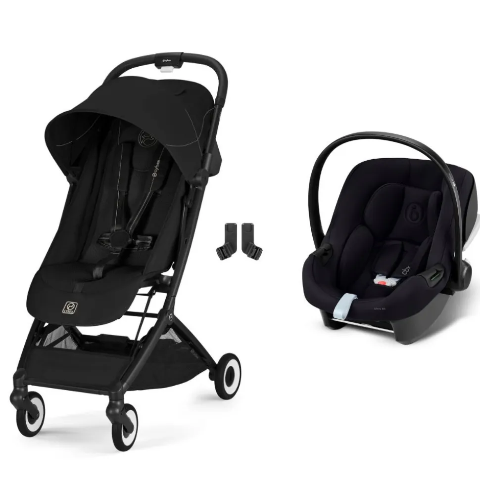 Poussette duo orfeo 3 compacte magic black avec siège auto aton b2 i-size