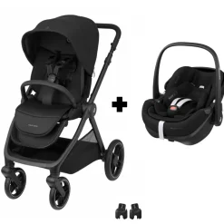 Poussette duo oxford + siège auto pebble 360 pro 2 twillic black