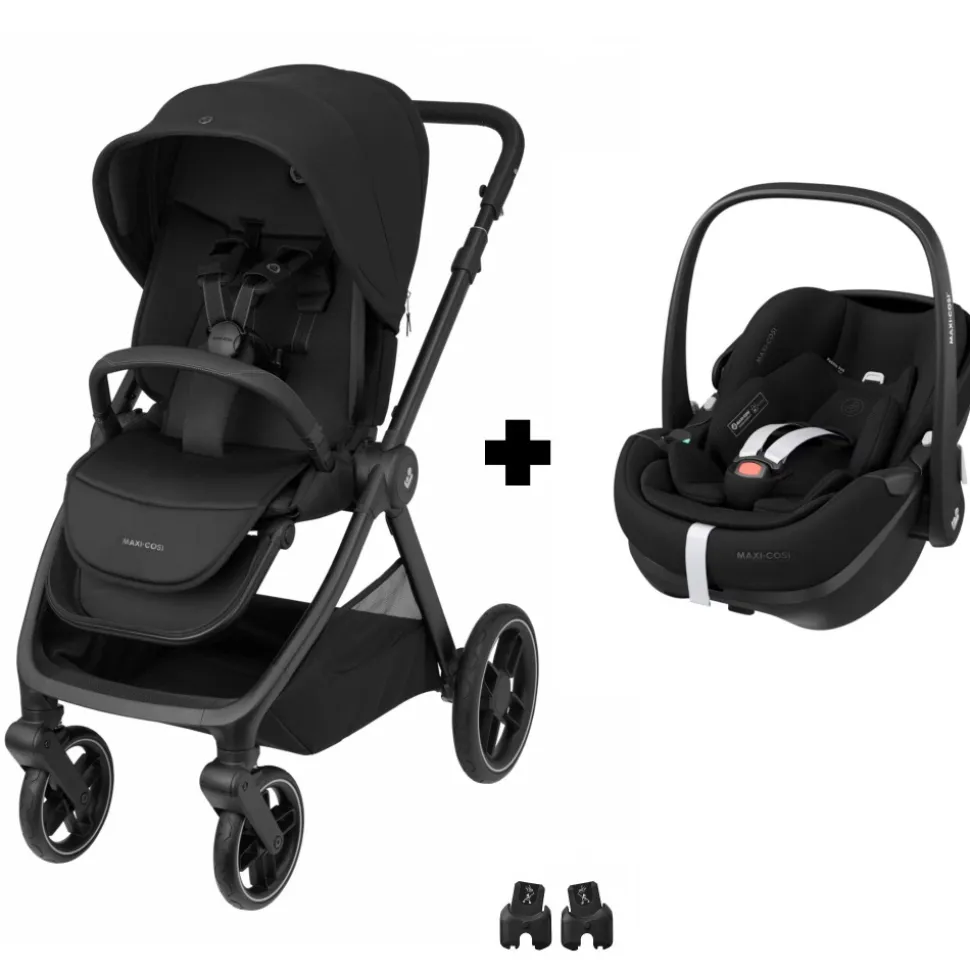 Poussette duo oxford + siège auto pebble 360 pro 2 twillic black