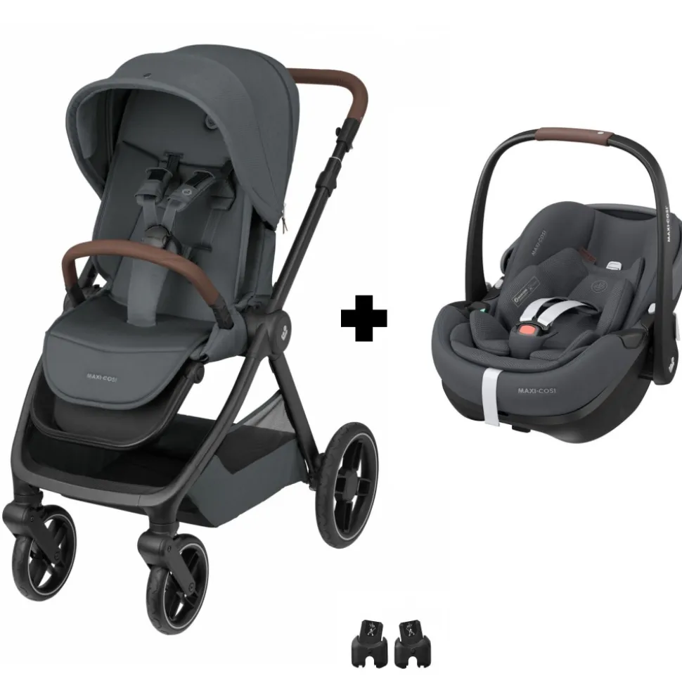 Poussette duo oxford + siège auto pebble 360 pro 2 twillic graphite