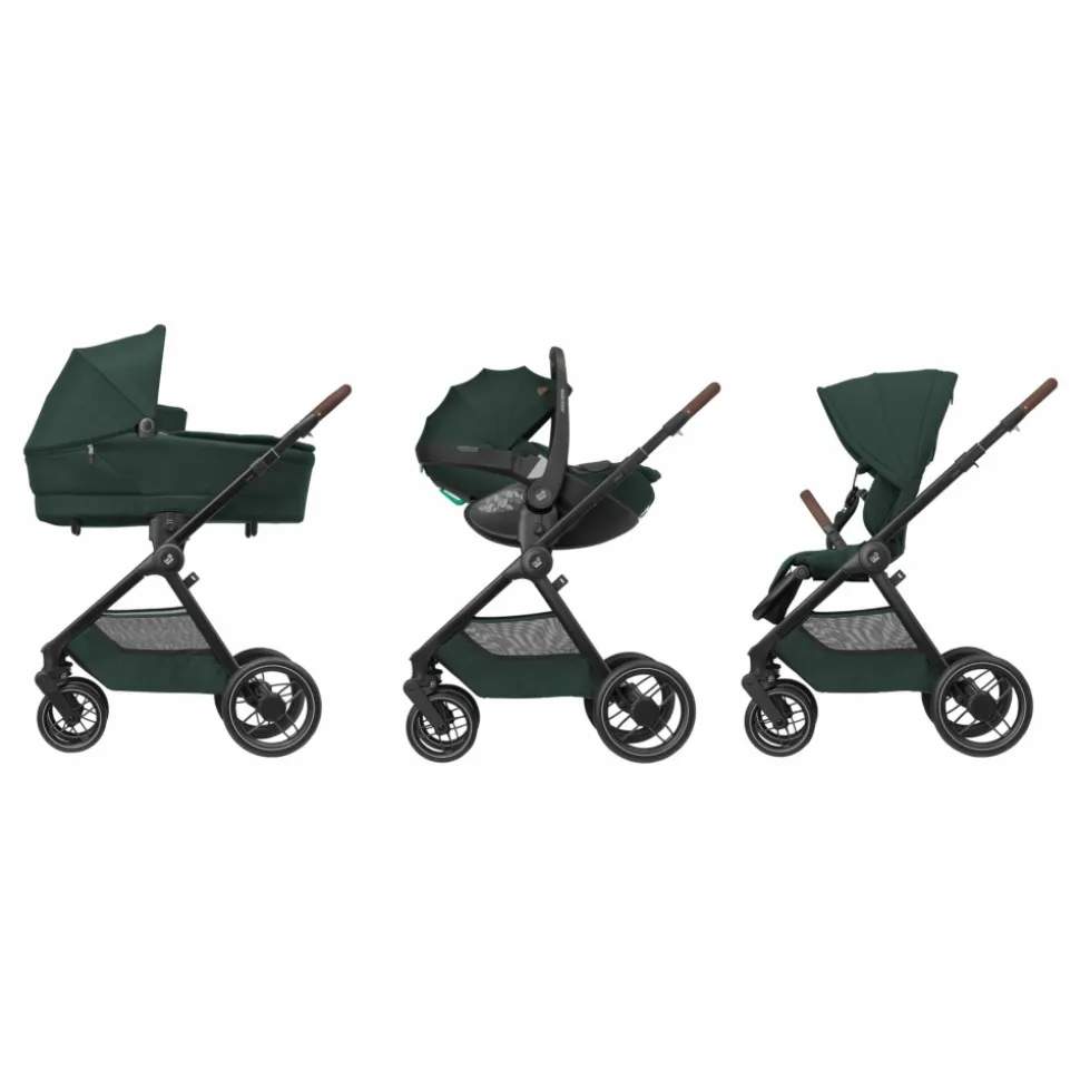 Poussette duo oxford + siège auto pebble 360 twillic green