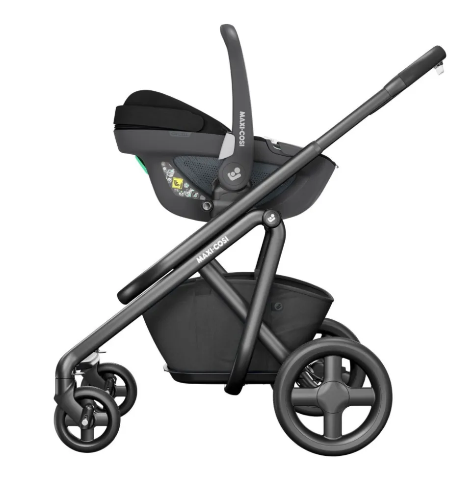 Poussette duo oxford twillic black + siège auto i-size pebble 360 essential black