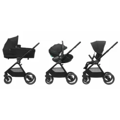 Poussette duo oxford twillic black + siège auto i-size pebble 360 essential black