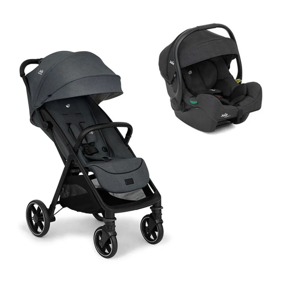 Poussette duo parcel lx signature ebony gris + siège auto i-gemm 3 shale noir