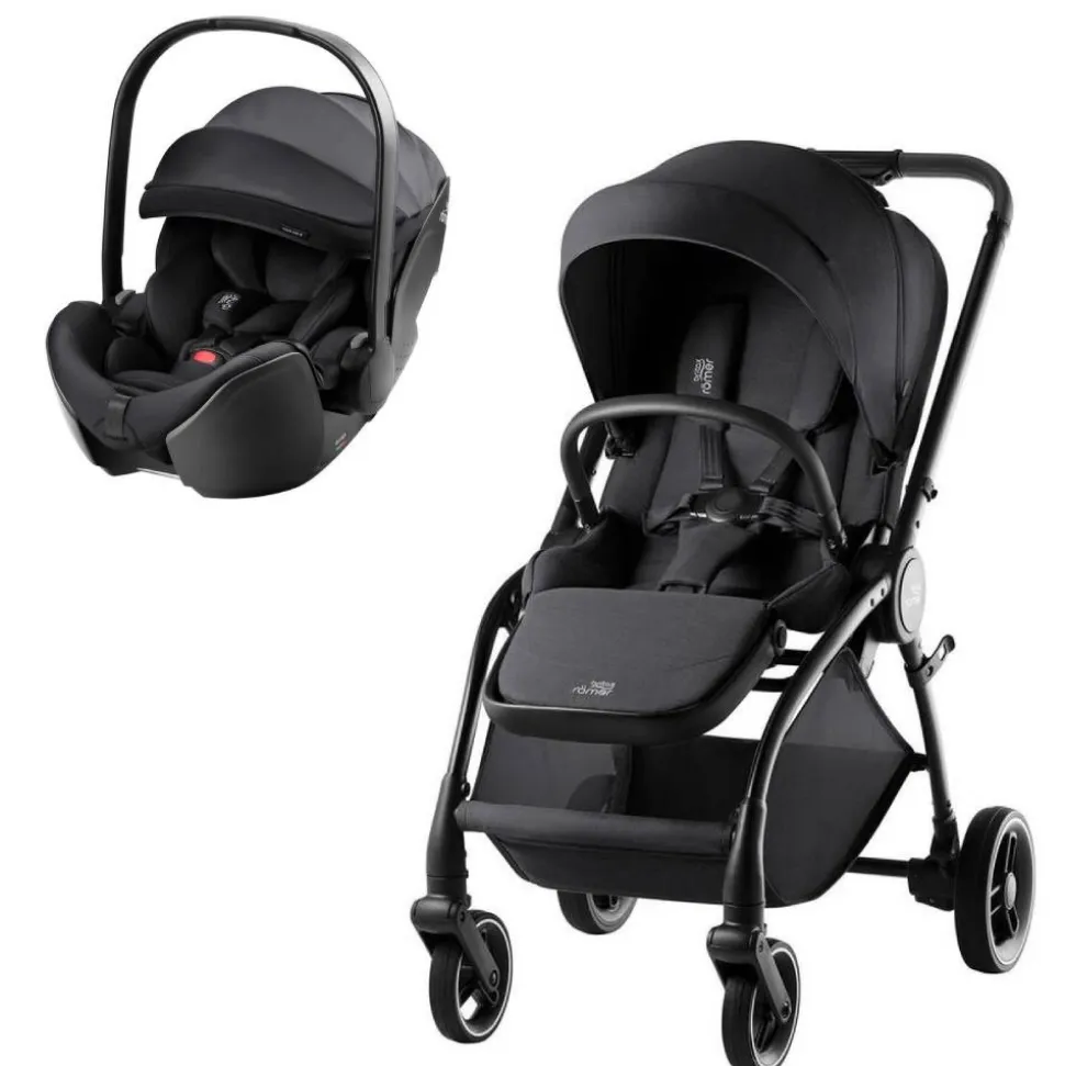 Poussette duo rio + siège auto i-size baby safe pro carbon black style