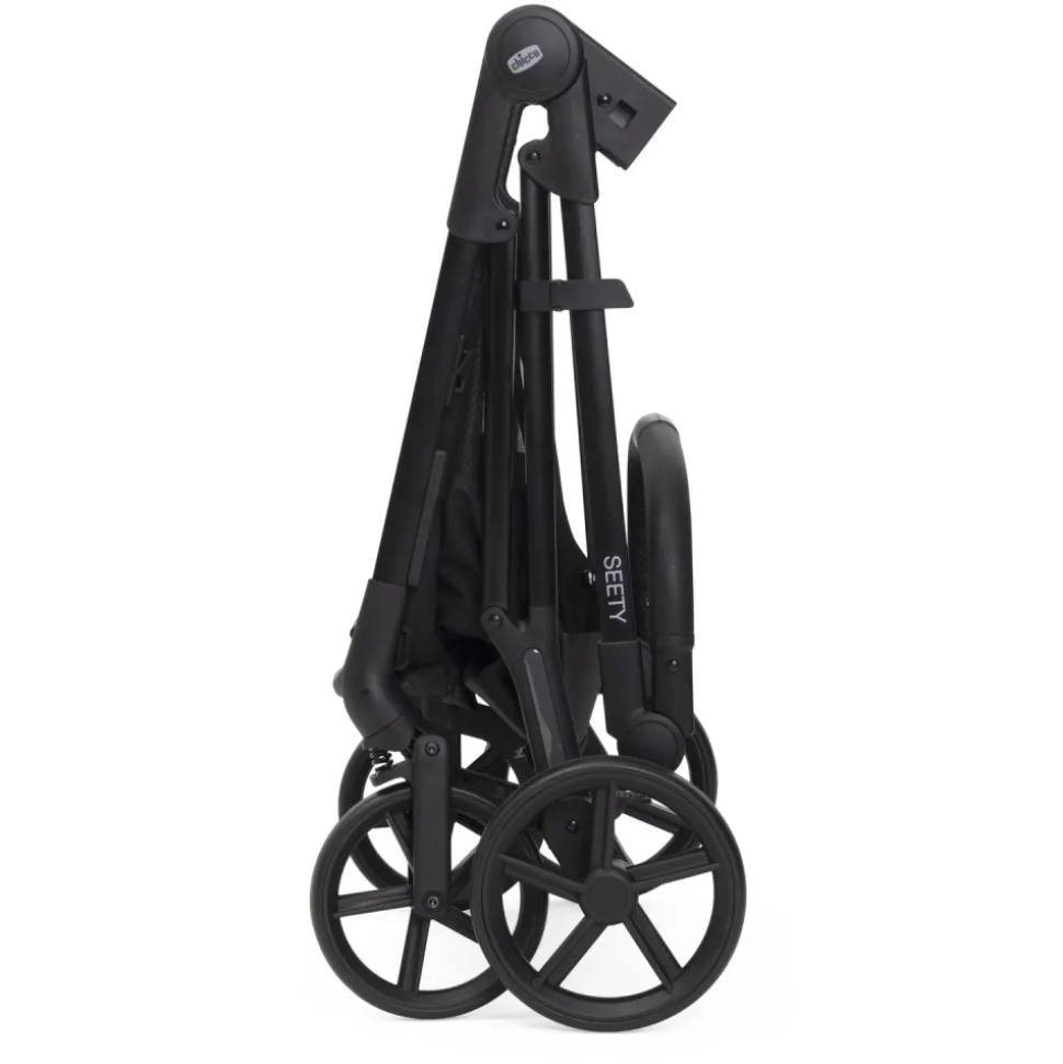 Poussette duo seety 2 ebony + siège auto first seat recline i-size black satin