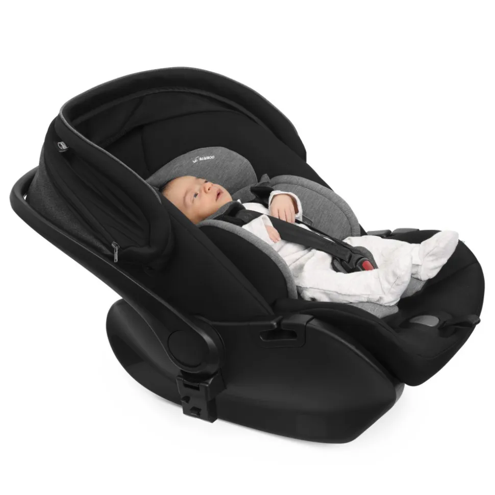 Poussette duo seety 2 ebony + siège auto first seat recline i-size black satin