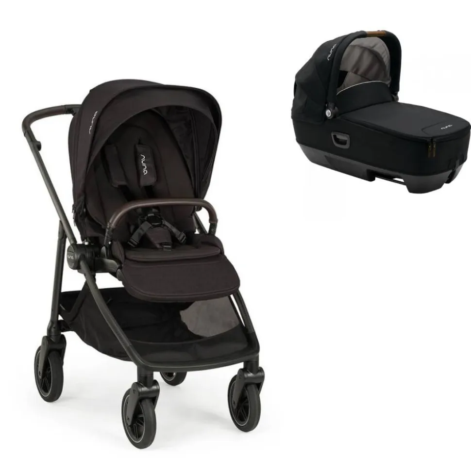 Poussette duo swiv caviar + nacelle cari next caviar