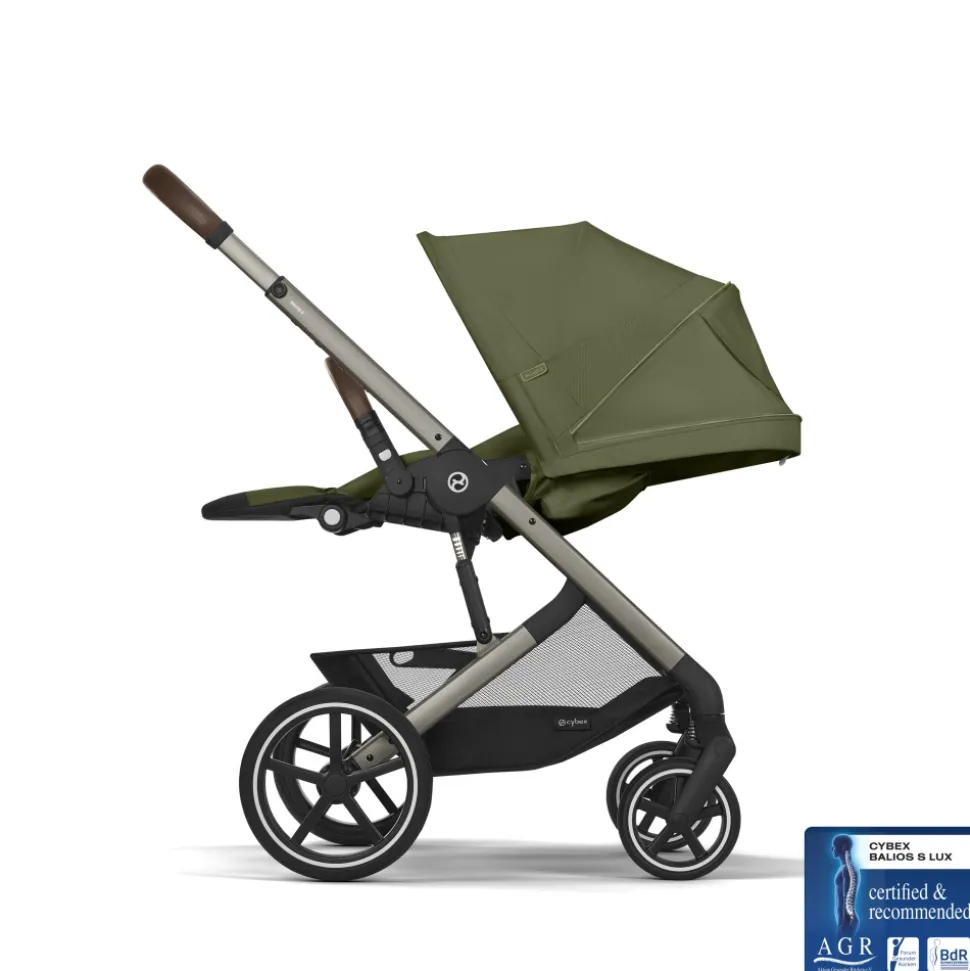Poussette duo tout terrain balios s lux 4 avec nacelle pliable moss green