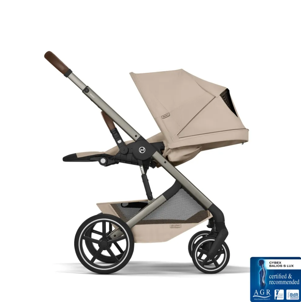 Poussette duo tout terrain balios s lux 4 avec nacelle pliable almond beige