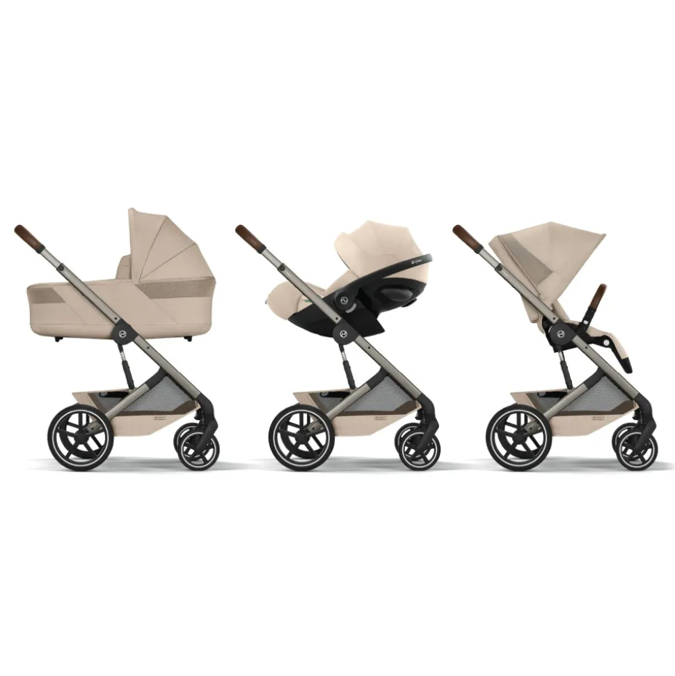 Poussette duo tout terrain balios s lux 4 avec nacelle s lux almond beige