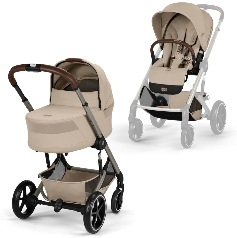 Poussette duo tout terrain balios s lux 4 avec nacelle s lux almond beige