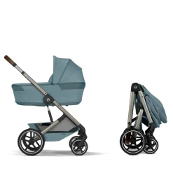 Poussette duo tout terrain balios s lux 4 avec nacelle pliable stormy blue