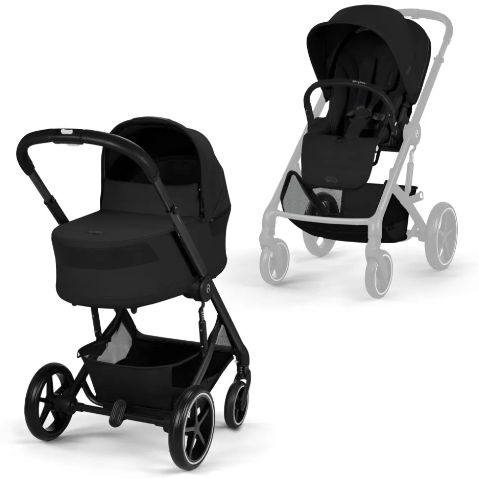 Poussette duo tout terrain balios s lux 4 avec nacelle s lux moon black