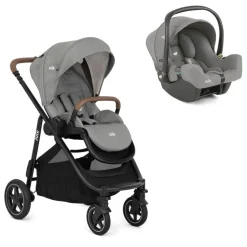 Poussette duo versatrax + siège auto i-snug 2 pebble gris