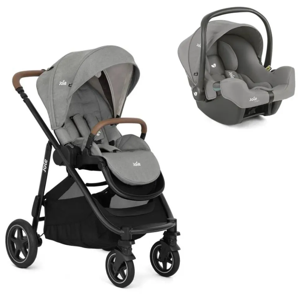 Poussette duo versatrax + siège auto i-snug 2 pebble gris