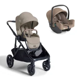 Poussette duo versiti sandstone beige + siège auto i-snug 2 cashew