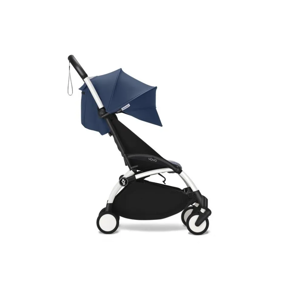 Poussette duo yoyo 3 - châssis blanc pack 6+ et siège auto izi go modular x2 by besafe bleu air france