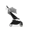 Poussette duo yoyo 3 - châssis blanc pack 6+ et nacelle zebra / noir
