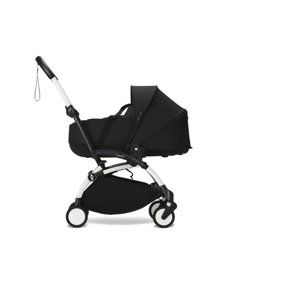 Poussette duo yoyo 3 - châssis blanc pack 6+ et nacelle noir