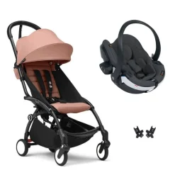 Poussette duo yoyo 3 - châssis noir pack 6+ et siège auto izi go modular x2 by besafe ginger