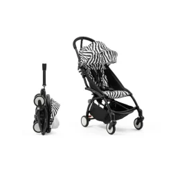 Poussette duo yoyo 3 - châssis noir pack 6+ et siège auto izi go modular x2 by besafe zebra