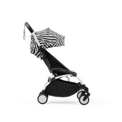 Poussette duo yoyo 3 pack 6+ et siège auto cloud t black - chassis blanc - zebra