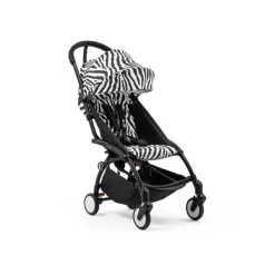 Poussette duo yoyo 3 pack 6+ et siège auto cloud t black - chassis noir - zebra