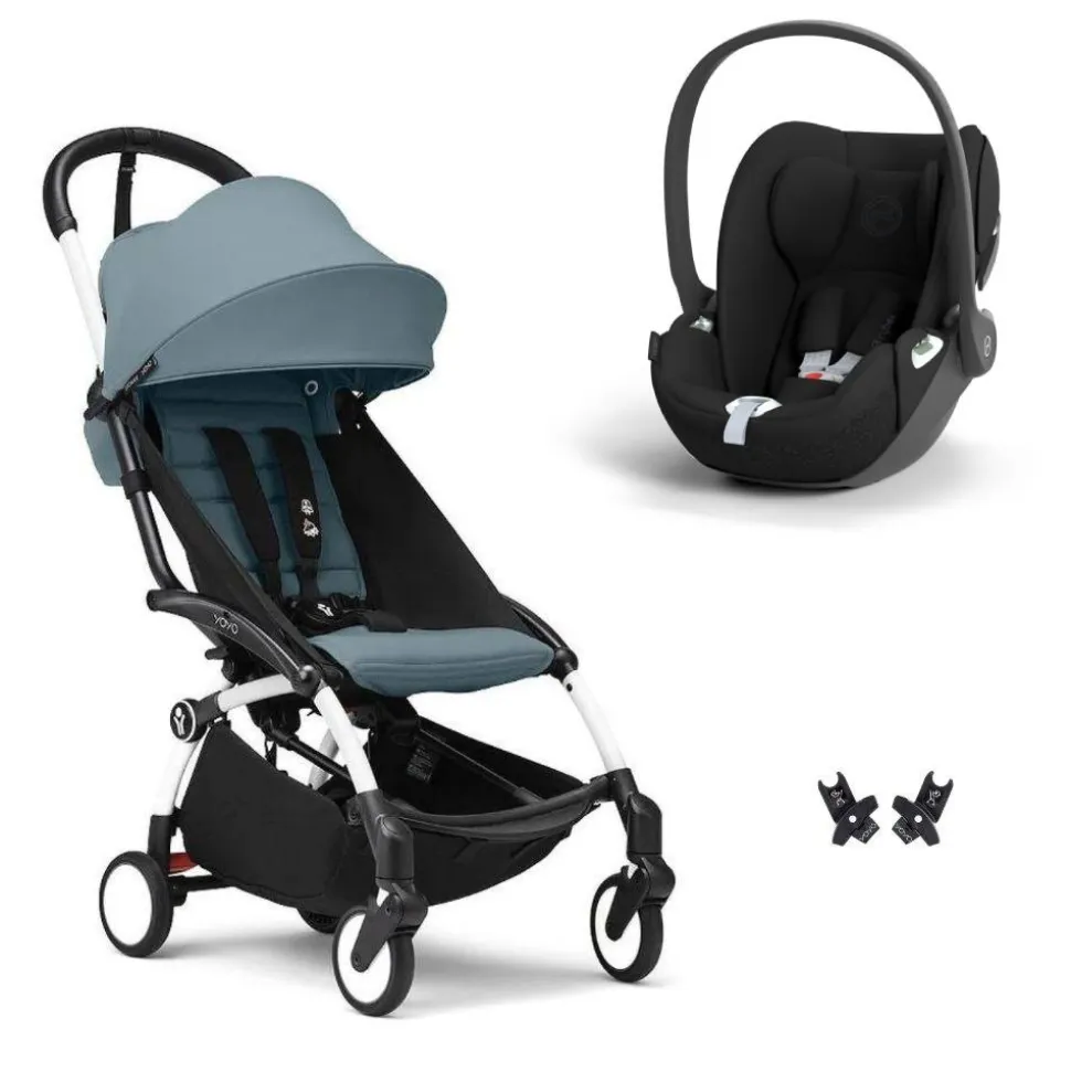 Poussette duo yoyo 3 pack 6+ et siège auto cloud g3 black - chassis noir - bonpoint