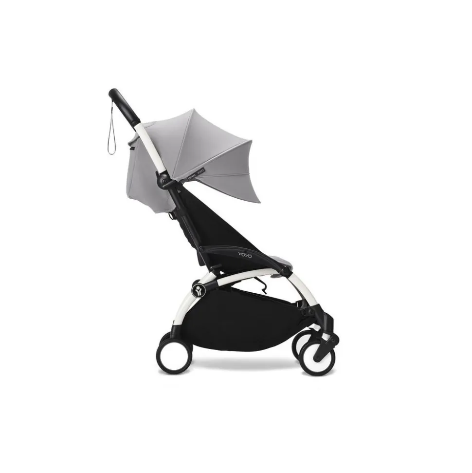 Poussette duo yoyo 3 pack 6+ et siège auto cloud g3 black - chassis blanc - stone