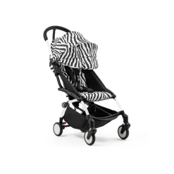Poussette duo yoyo 3 pack 6+ et siège auto cloud g3 black - chassis blanc - zebra