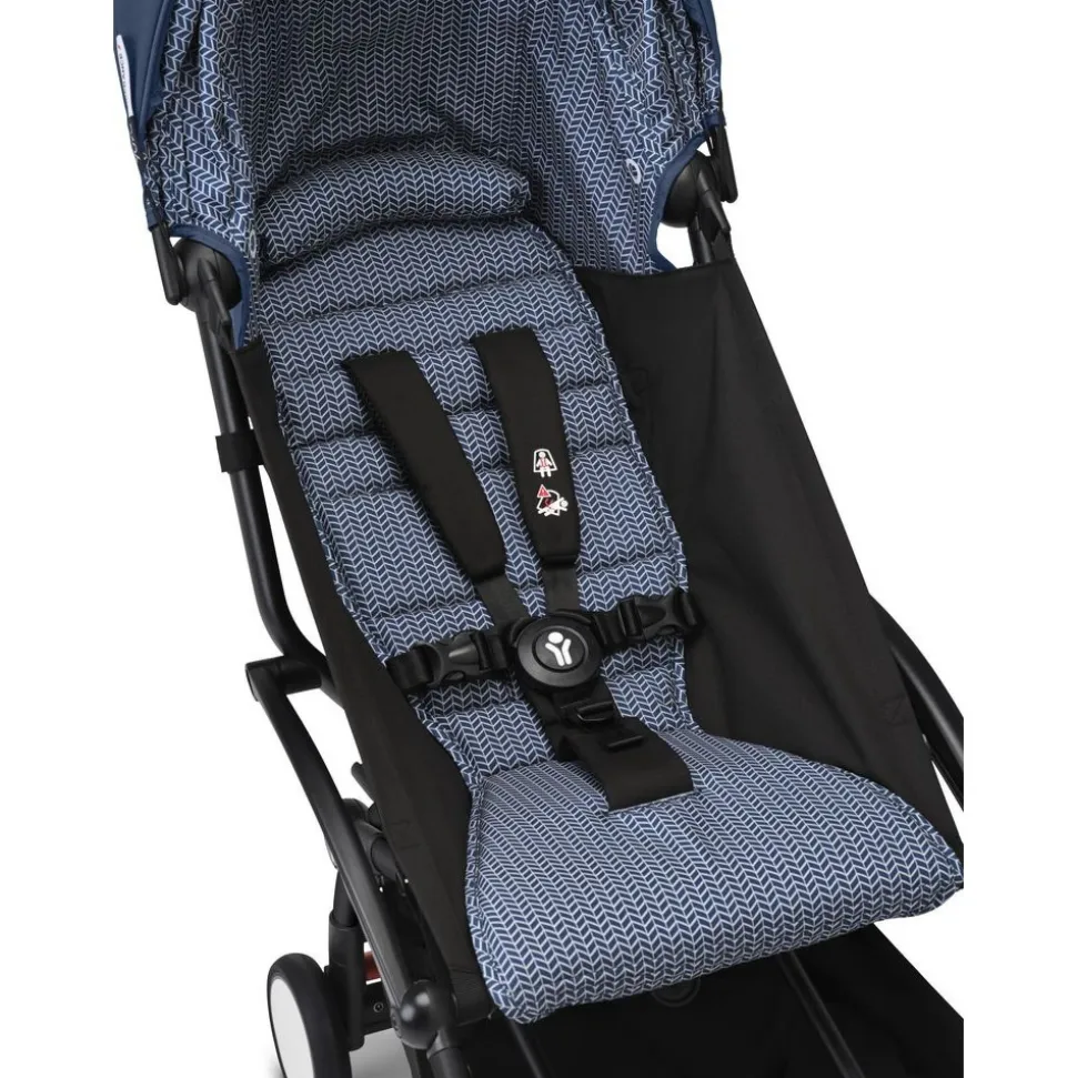 Poussette duo yoyo 3 pack 6+ et siège auto cloud g3 black - chassis noir - bleu air france