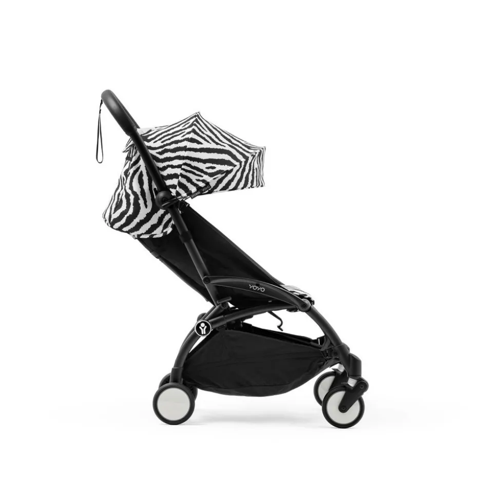 Poussette duo yoyo 3 pack 6+ et siège auto cloud g3 black - chassis noir - zebra