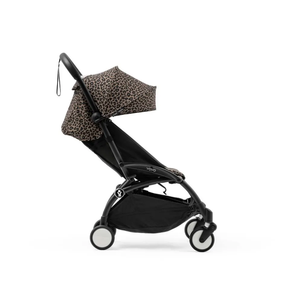 Poussette duo yoyo 3 pack 6+ et siège auto aton b2 black - chassis noir - leopard