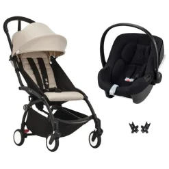 Poussette duo yoyo 3 pack 6+ et siège auto aton b2 black - chassis noir - bonpoint