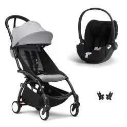 Poussette duo yoyo 3 pack 6+ et siège auto cloud t plus black - chassis noir - stone