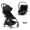 Poussette duo yoyo 3 pack 6+ et siège auto cloud t plus black - chassis noir - noir