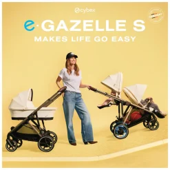 Poussette e-gazelle s ocean blue châssis silver