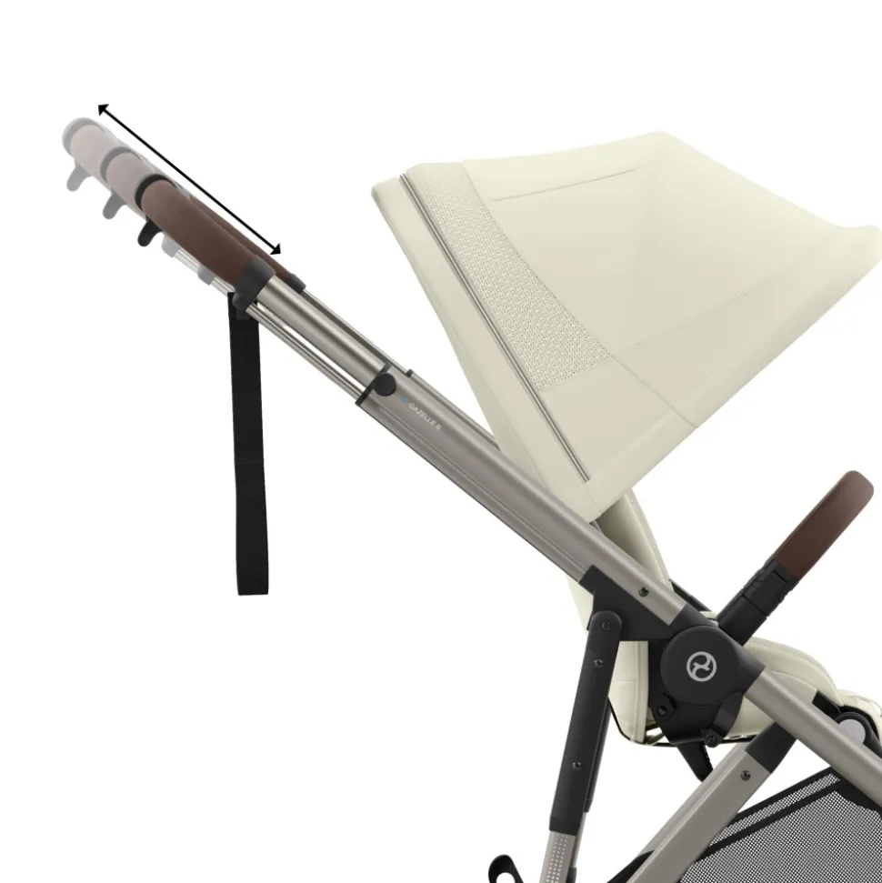 Poussette e-gazelle s seashell beige châssis taupe