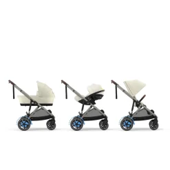 Poussette e-gazelle s seashell beige châssis taupe