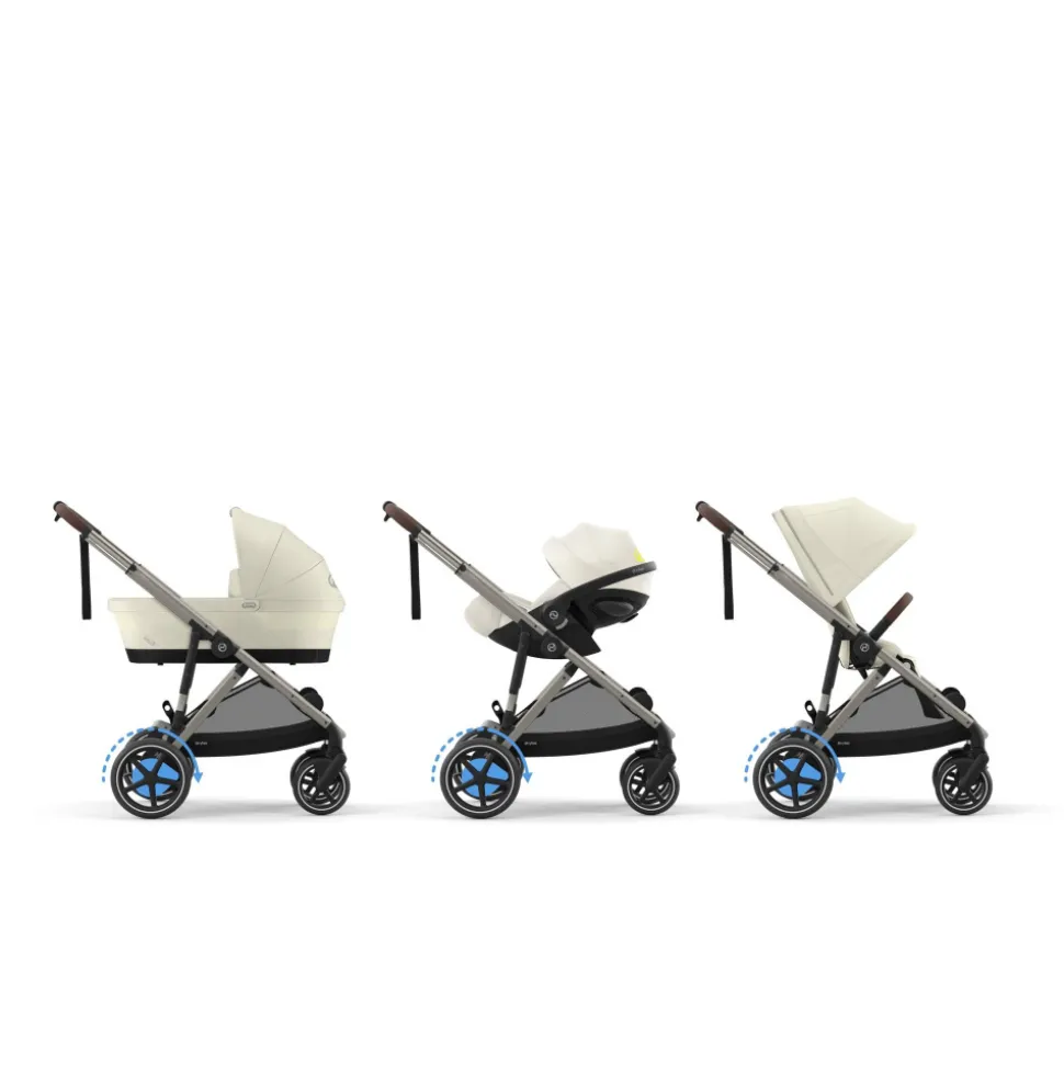 Poussette e-gazelle s seashell beige châssis taupe