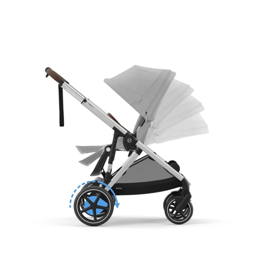 Poussette e-gazelle s stone grey châssis silver