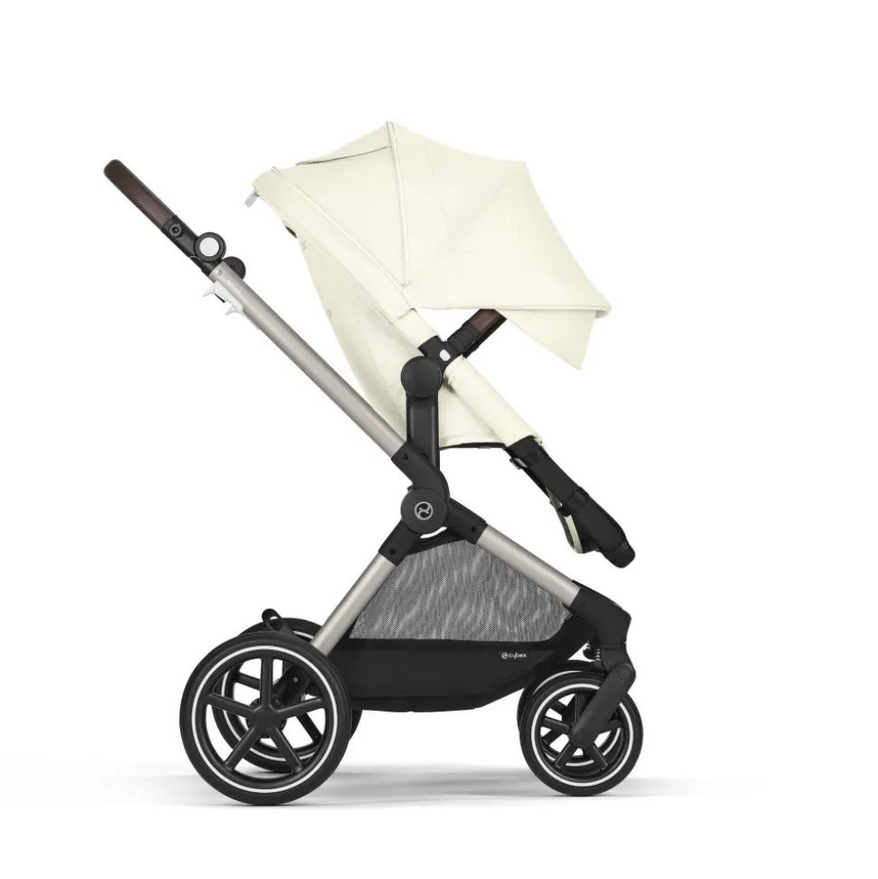 Poussette eos lux 2-en-1 seashell beige châssis taupe