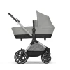 Poussette eos lux 2-en-1 stone grey châssis silver
